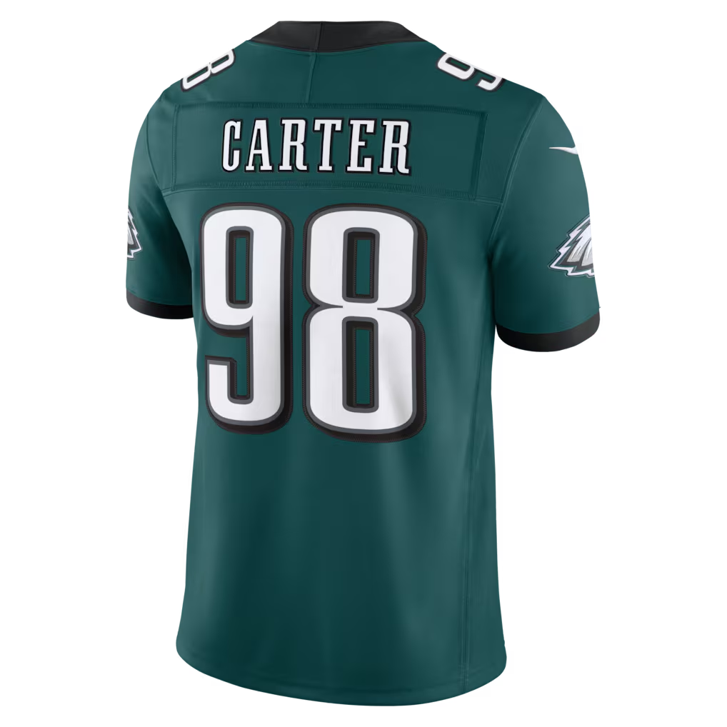 harde P.Eagles #98  Jalen Carter Midnight Green Team Vapor F.U.S.E. Stitched Limited Jerseys