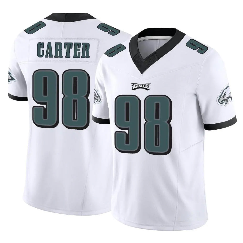 harde P.Eagles #98 Jalen Carter Player White Limited Vapor F.U.S.E. Home Game Stitched Jerseys