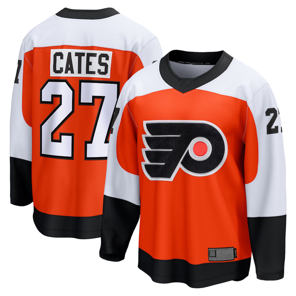 harde P.Flyers #27 Noah Cates Orange Home Breakaway Jerseys