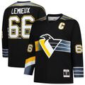 harde P.Penguins #66 Mario Lemieux Mitchell & Ness Black 1996-97 Blue Line 2.0 Jerseys