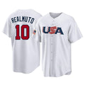 harde P.Phillies #10 J.T. Realmuto Player White USA World Classic Home Game Stitched Jerseys