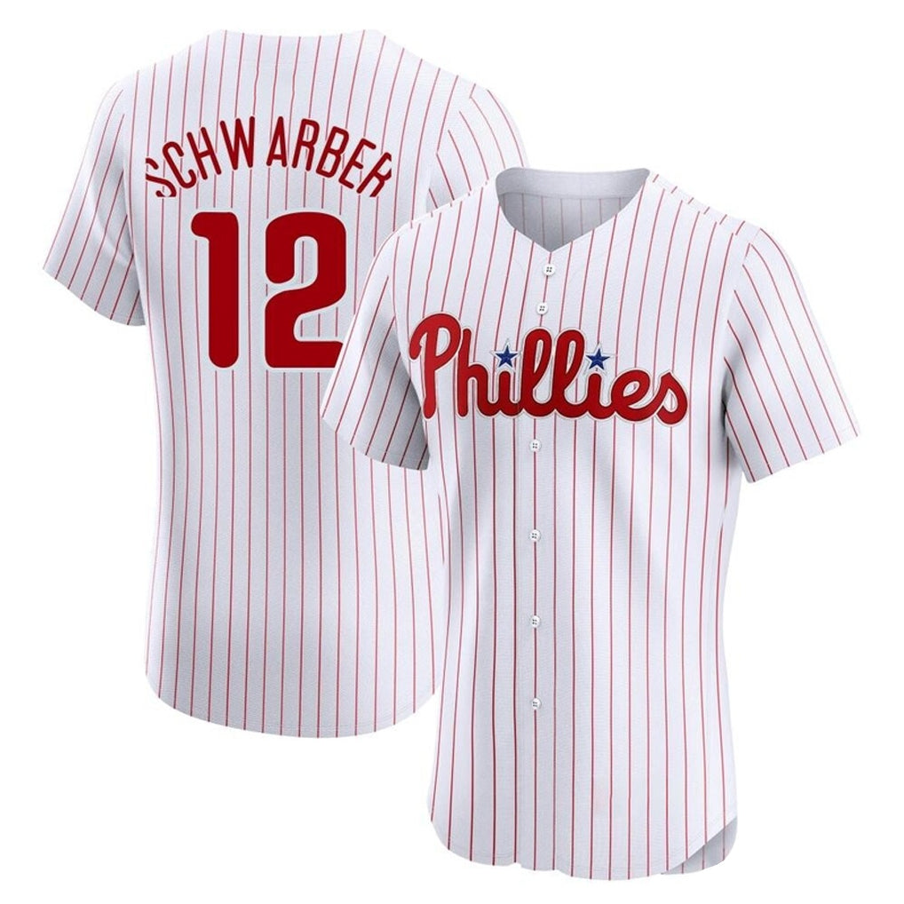harde P.Phillies #12 Kyle Schwarber Player White Home Limited Elite Stitched Jerseys