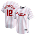 harde P.Phillies #12 Kyle Schwarber Player White Home Limited Stitched Jerseys