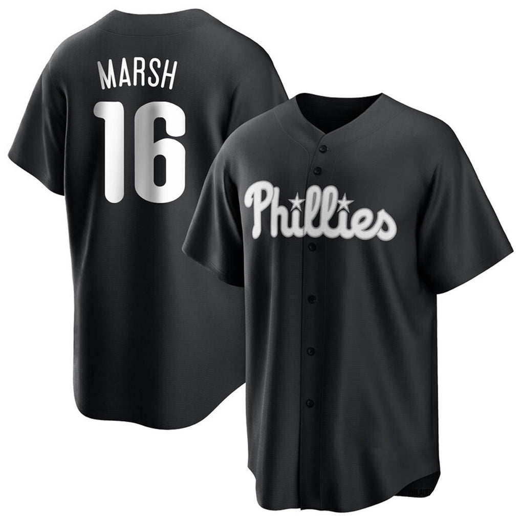 harde P.Phillies #16 Brandon Marsh Player Black Alt Fashion Home Game Stitched Jerseys