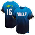 harde P.Phillies #16 Brandon Marsh Player Blue City Connect Home Limited Stitched Jerseys