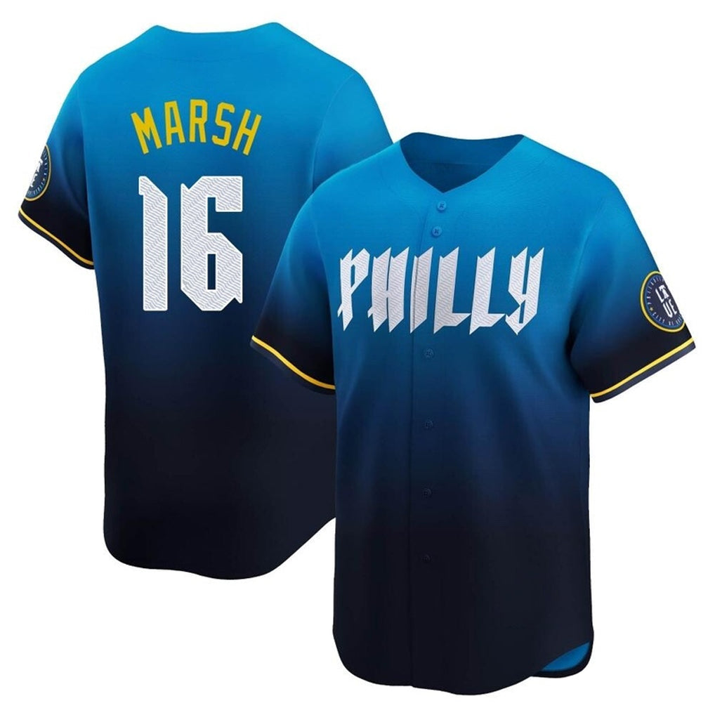 harde P.Phillies #16 Brandon Marsh Player Blue City Connect Home Limited Stitched Jerseys