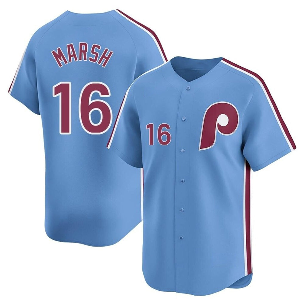 harde P.Phillies #16 Brandon Marsh Player Light Blue Game Stitched Jerseys