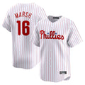 harde P.Phillies #16 Brandon Marsh Player White Home Limited Stitched Jerseys