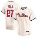 harde P.Phillies #27 Aaron Nola Player Cream Home Limited Stitched Jerseys