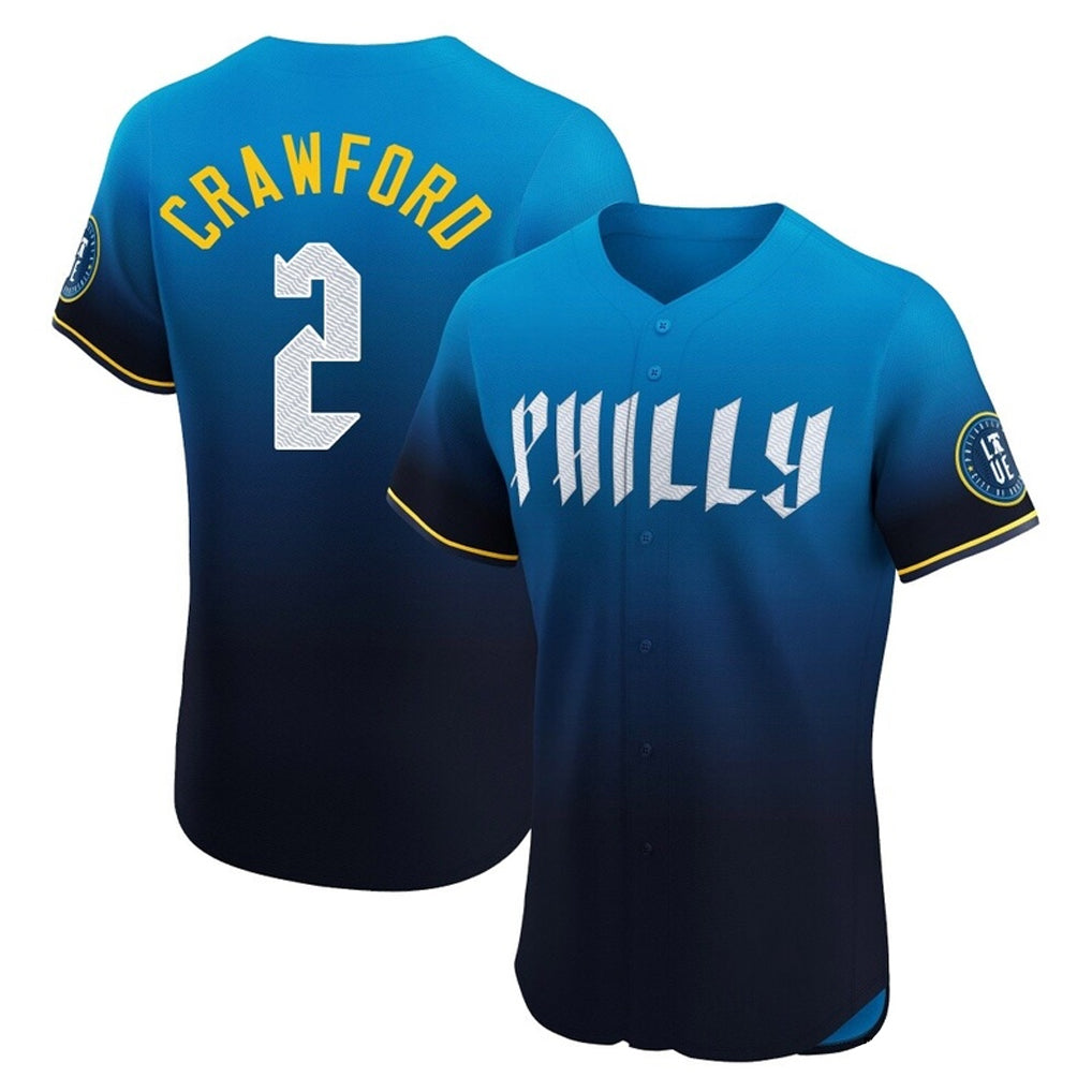 harde P.Phillies #2 Justin Crawford Player Blue City Connect Home Limited Elite Stitched Jerseys