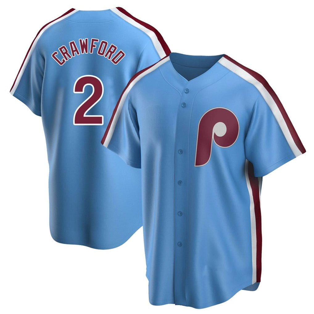 harde P.Phillies #2 Justin Crawford Player Light Blue Home Game Stitched Jerseys