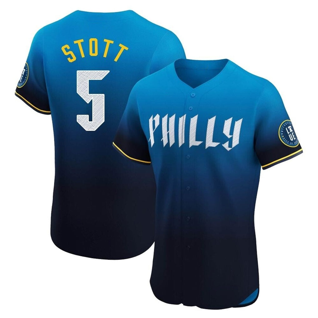 harde P.Phillies #5 Bryson Stott Player Blue City Connect Home Limited Elite Stitched Jerseys