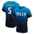 harde P.Phillies #5 Bryson Stott Player Blue City Connect Home Limited Elite Stitched Jerseys