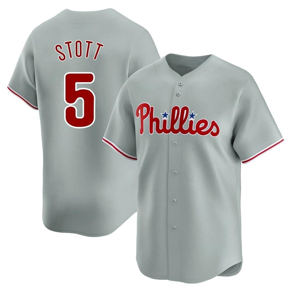 harde P.Phillies #5 Bryson Stott Player Gray Home Limited Stitched Jerseys