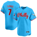 harde P.Phillies #7 Trea Turner Player Light Blue Phillies & Eagles Vapor Premier Limited Stitched Jerseys