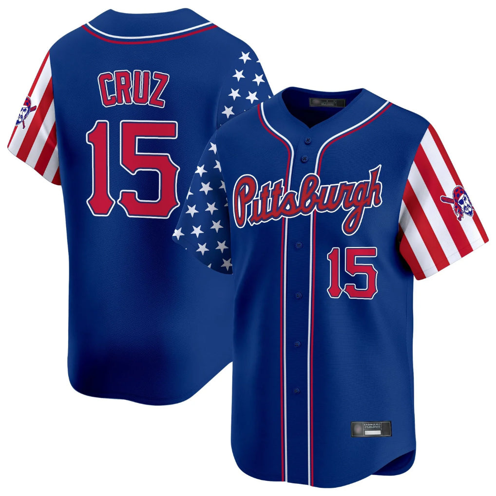 harde P.Pirates #15 Oneil Cruz Player Royal 2025 Independence Day Vapor Premier Limited Stitched Jerseys