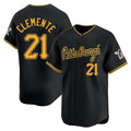 harde P.Pirates #21 Roberto Clemente Player Black Alt Home Limited Stitched Jerseys