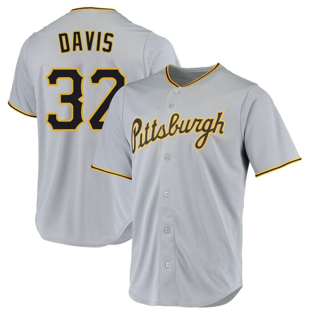 harde P.Pirates #32 Henry Davis Player Gray Road Home Game Stitched Jerseys