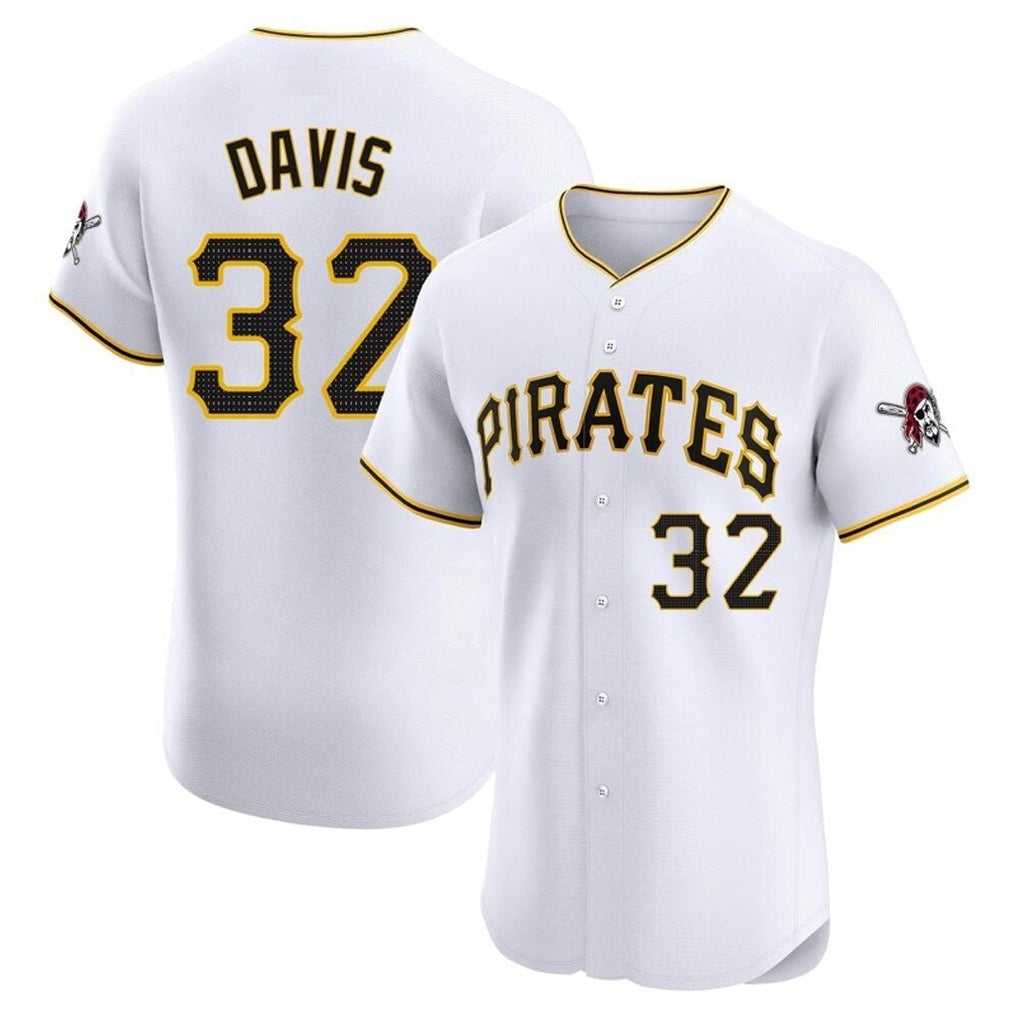 harde P.Pirates #32 Henry Davis Player White Home Limited Elite Stitched Jerseys