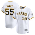 harde P.Pirates #55 Jason Delay Player White Home Limited Stitched Jerseys