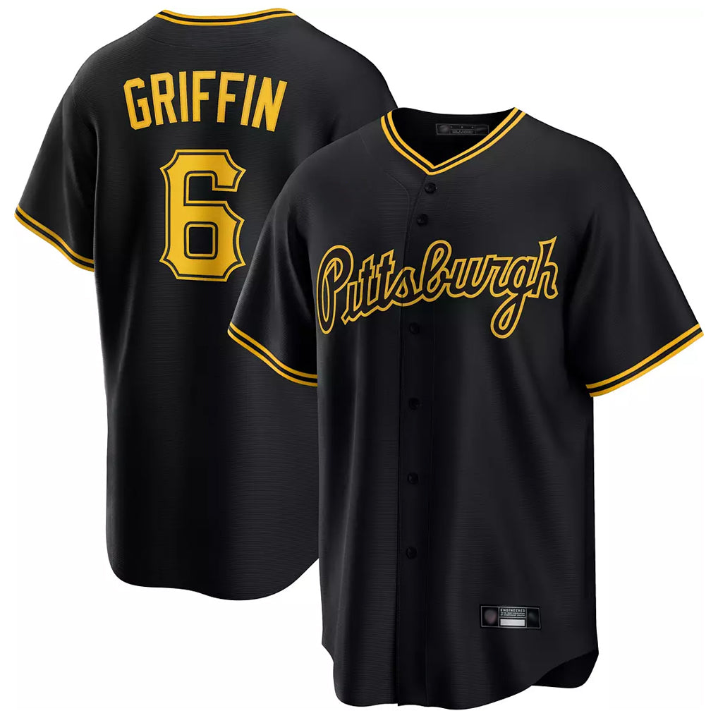 harde P.Pirates #6 Konnor Griffin Player Black Alt Home Game Stitched Jerseys