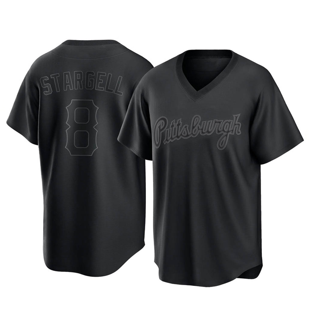 harde P.Pirates #8 Willie Stargell Player Black Fashion Home Game Stitched Jerseys