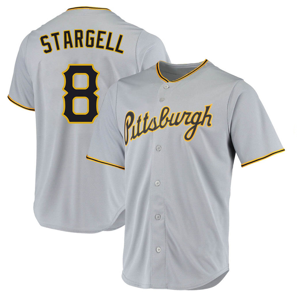 harde P.Pirates #8 Willie Stargell Player Gray Road Home Game Stitched Jerseys