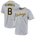 harde P.Pirates #8 Willie Stargell Player Gray Road Home Game Stitched Jerseys