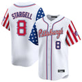 harde P.Pirates #8 Willie Stargell Player White 2025 Independence Day Vapor Premier Limited Stitched Jerseys