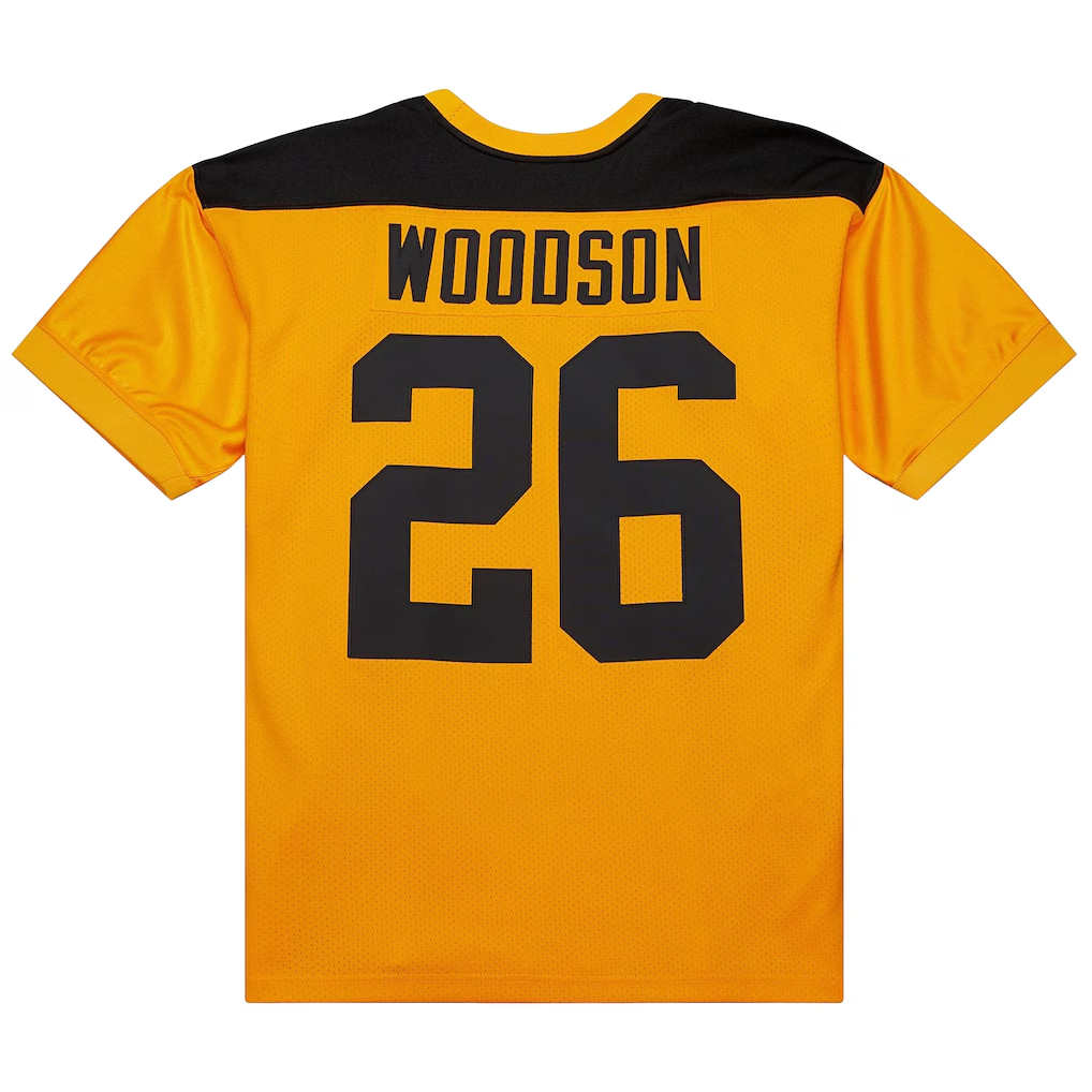 harde P.Steelers 1994 #26 Rod Woodson Mitchell & Ness Gold Authentic Throwback Retired Player Stitched Puhic Jersey