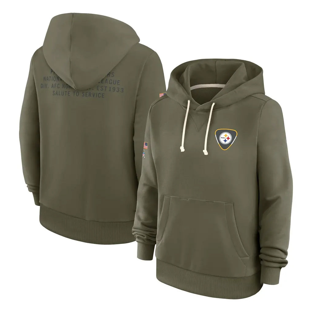 harde P.Steelers Olive Salute to Service Pullover Hoodies Limited Blank Player Stitched Jerseys
