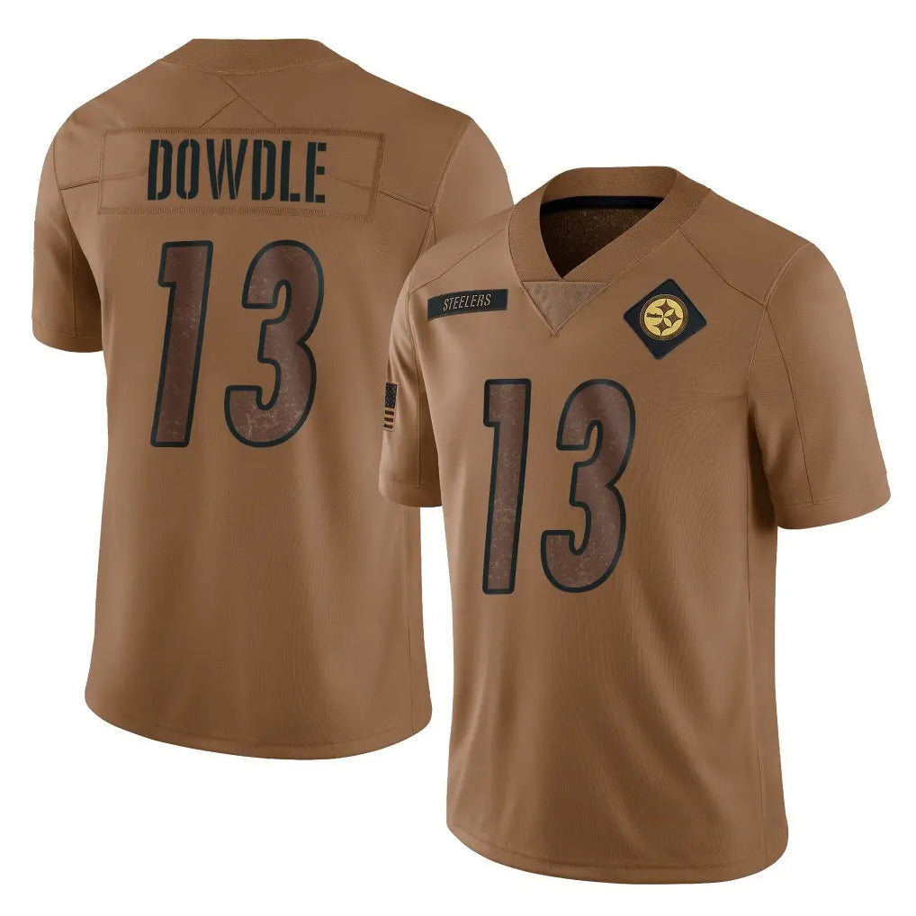 harde P.Steelers #13 Rico Dowdle Player Brown Limited Salute To Service Home Game Stitched Jerseys