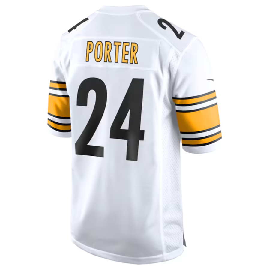 harde P.Steelers #24 Joey Porter Jr. White Away Game American Stitched Jersey