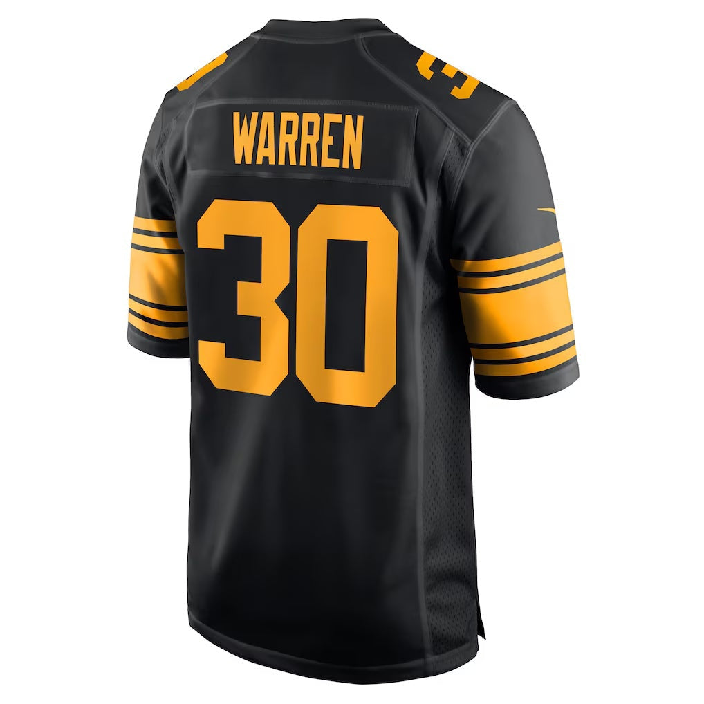 harde P.Steelers #30 Jaylen Warren Black Alternate Game Stitched Jerseys