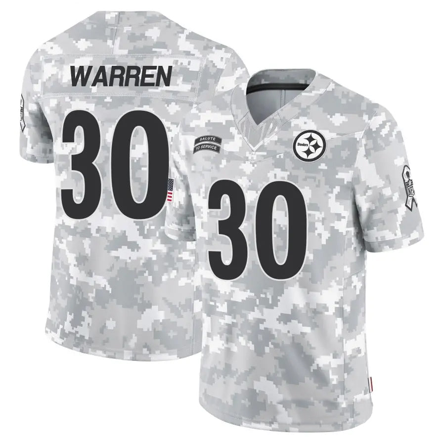 harde P.Steelers #30 Jaylen Warren Player Arctic Camo Salute to Service Limited Stitched Jerseys