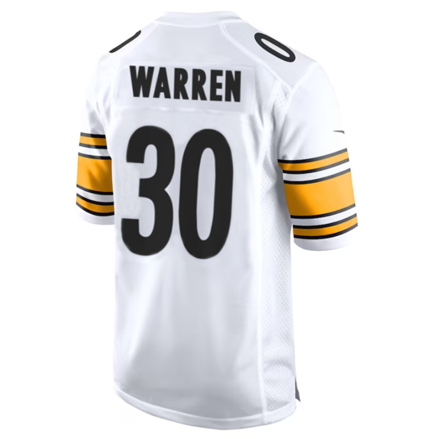 harde P.Steelers #30 Jaylen Warren White Game American Stitched Jerseys