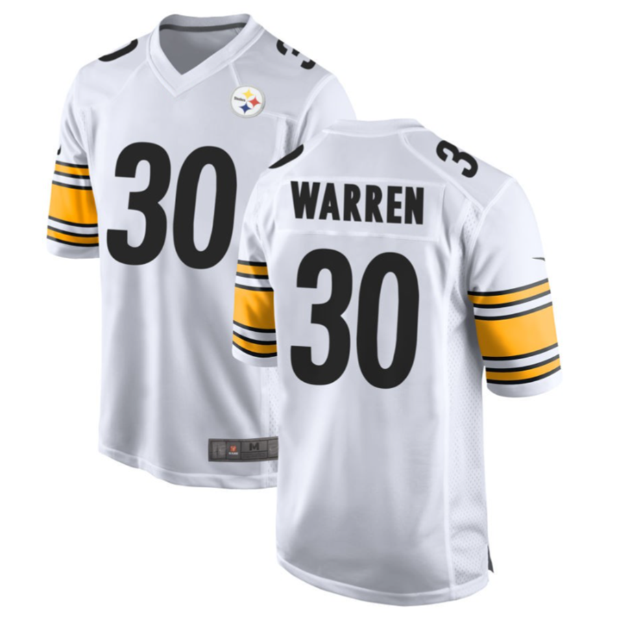 harde P.Steelers #30 Jaylen Warren White Game American Stitched Jersey