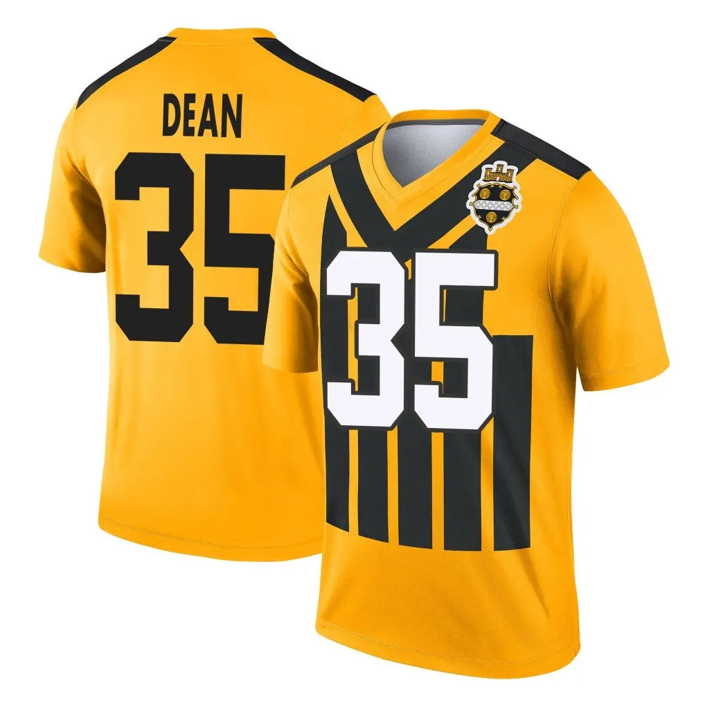 harde P.Steelers #35 Jamel Dean Player Gold Legend Limited 1933 Throwback Performance Home Game Stitched Jerseys