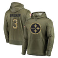 harde P.Steelers #3 Jaquan Brisker Player Olive Salute to Service Pullover Hoodie Home Game Stitched Jerseys