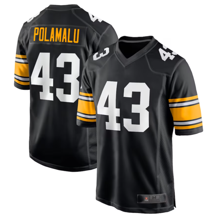 harde P.Steelers #43 Troy Polamalu Black Retired Player Jersey American Stitched Jersey