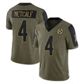 harde P.Steelers #4 DK Metcalf Player Olive Salute To Service Limited Game Stitched Jerseys