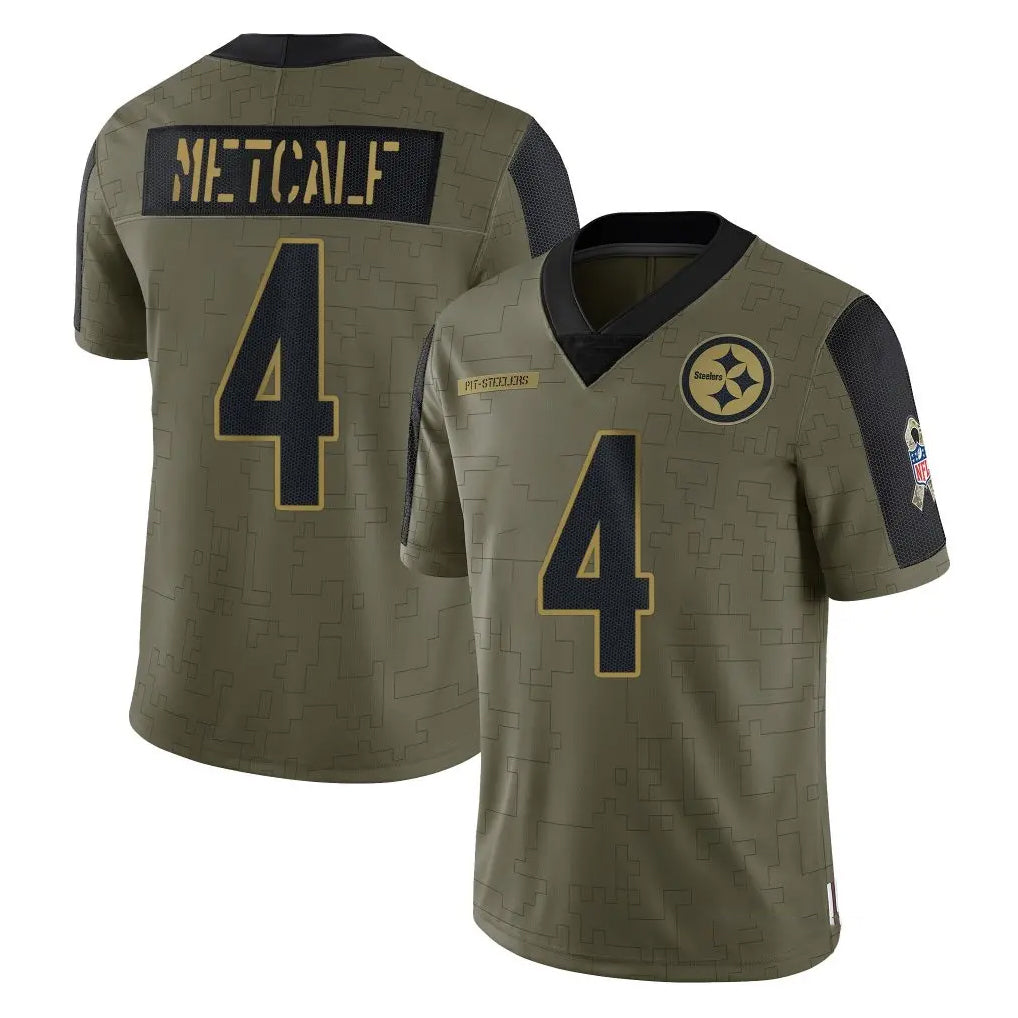 harde P.Steelers #4 DK Metcalf Player Olive Salute To Service Limited Game Stitched Jerseys