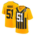 harde P.Steelers #51 Nick Herbig Player Gold Limited 1933 Throwback Home Game Stitched Jerseys