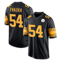 harde P.Steelers #54 Zach Frazier Player Black Color Rush Home Game Stitched Jerseys