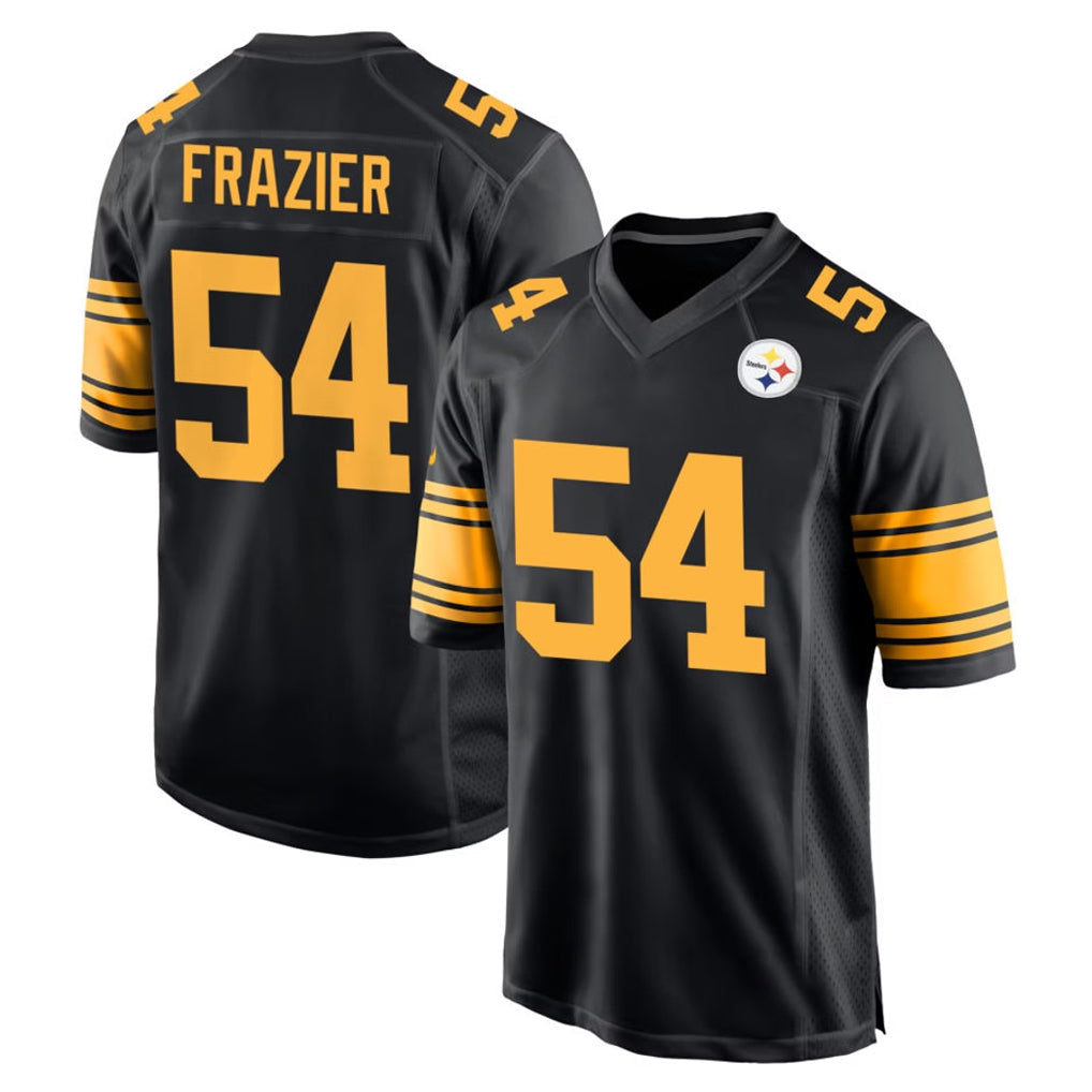 harde P.Steelers #54 Zach Frazier Player Black Color Rush Home Game Stitched Jerseys