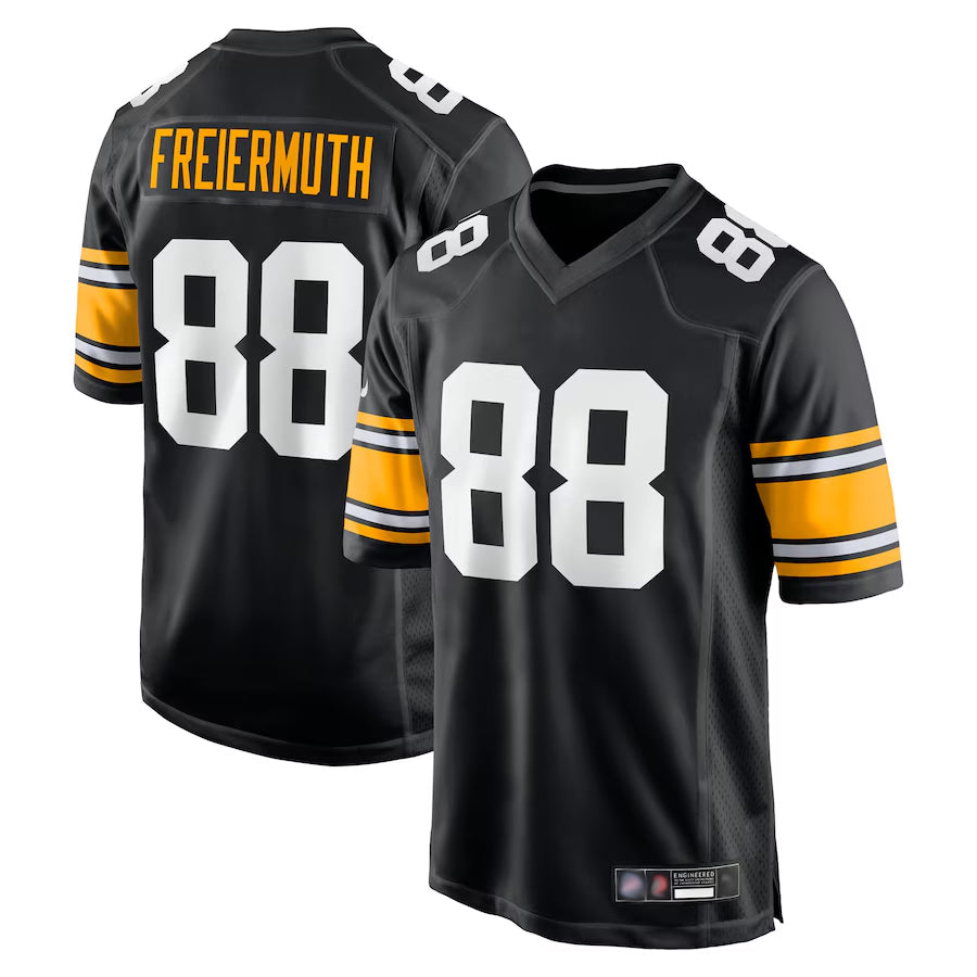 hardeP.Steelers #88 Pat Freiermuth Player Black Alternate Game Stitched Jerseys