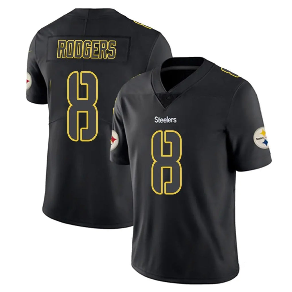 harde P.Steelers #8 Aaron Rodgers Player Black Impact Limited Home Game Stitched Jerseys