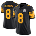 harde P.Steelers #8 Aaron Rodgers Player Black Limited Color Rush Home Game Stitched Jerseys