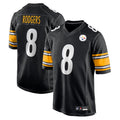 harde P.Steelers #8 Aaron Rodgers Player Black Replica Game Stitched Jerseys