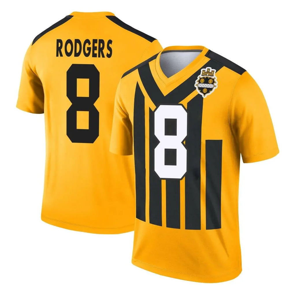 harde P.Steelers #8 Aaron Rodgers Player Gold Legend Limited 1933 Throwback Performance Home Game Stitched Jerseys